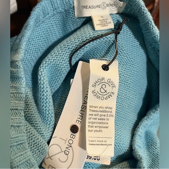 NWT Nordstrom Treasure & Bond Light Blue Crewneck Sweater Size Small - Picture 4 of 6